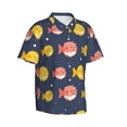 thumbnail image 2 of Easygdp Cute Puffer Fish Men's Hawaiian Shirts Print Lapel Short Sleeve for Beach, vacation, party, casual occasions - Medium, 2 of 9