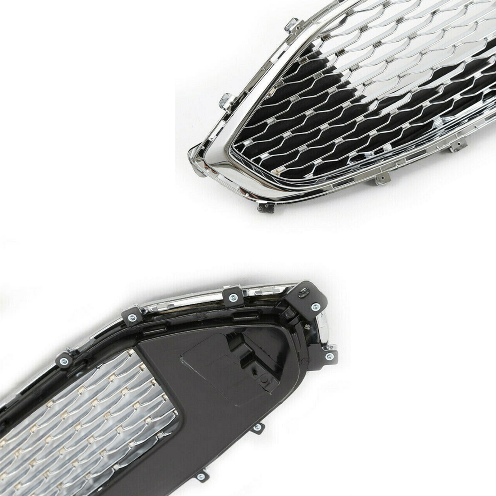 Chrome Honeycomb Upper Bumper Grille – For 2019-2020 Ford Fusion (KS7Z8200AC)