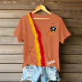 thumbnail image 4 of Women's Germany Football Graphic T-Shirt, Women's V-Neck T-Shirt German Soccer Letter Print Graphic Tee, Casual Fashion Top, Summer Short Sleeve Blouse for Soccer Tournament 2026 Saffron Size: L, 4 of 4