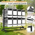 thumbnail image 4 of Jocisland Folding Chair Rack, Holds 12 Tables or 112 Chairs, 1250 lbs Capacity, Heavy-Duty Cart with Wheels, Elastic Cords, Cover, Glossy Black, 4 of 9