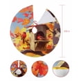 thumbnail image 7 of Orange Red Fall Christmas Tree Skirt 48 Inches Large Christmas Skirt Tree, Farmhouse Birds Maple Leaf Tree Skirt Christmas Decorations for Fireplace Party Holidays Indoor Outdoor, 7 of 7