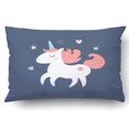 thumbnail image 1 of RYLABLUE Cute Unicorn Cartoon Magic Creature Dark Flat Design Trendy Pillowcase Pillow Cushion Cover 20x30 inch, 1 of 1