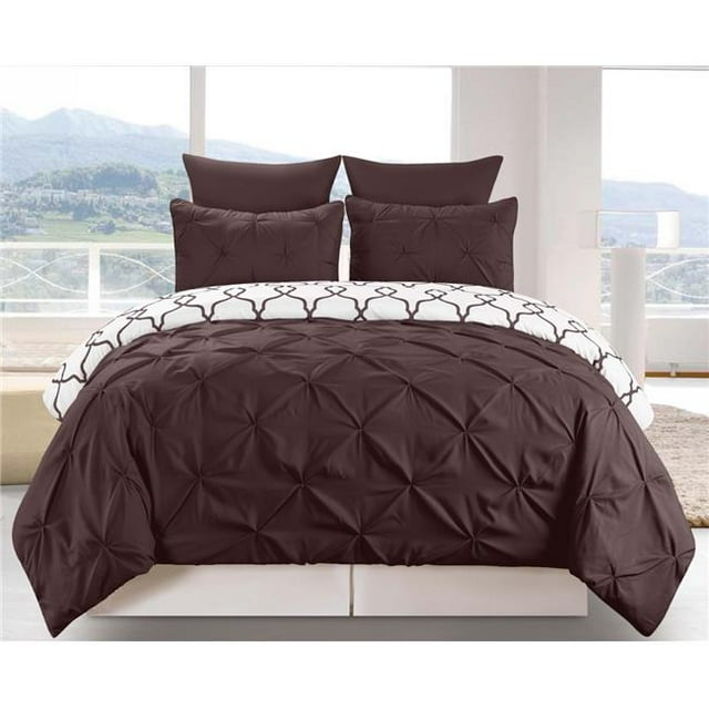 Duck River ESY 11662D=1 Duvet Set For Bedding - Geometric - 3 Piece Set - Queen - Brown