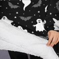 thumbnail image 3 of Oversized Wearable Blanket Hoodie,Spooky Halloween Ghosts Pattern Sherpa Blanket Hoodie with Super Pockets,Super Warm Fuzzy Pullover for Women & Men, 3 of 6