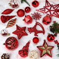 thumbnail image 4 of Shareconn 100Pcs Christmas Tree Decorations Ornaments Set Shatterproof Plastic Baubles Decorative Balls For Xmas Tree Decor Holiday Wedding Party Red, 4 of 5