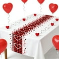 thumbnail image 4 of Lilixerw 13x71 Inch Valentine's Day Love Heart Pattern Table Runner,Anti-Slip Non-Pilling Table Mat,Polyester Fabric Tablecloth with Romantic Print for Wedding Anniversary Dining Decor,Pink, 4 of 5