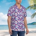 thumbnail image 3 of Fuzoiu blue flower Skull colorful Print Hawaiian Shirt for Men, Summer Beach Casual Short Sleeve Button Down Shirts, Men’s Beach Summer Shirts with Pocket,3X-Large, 3 of 7