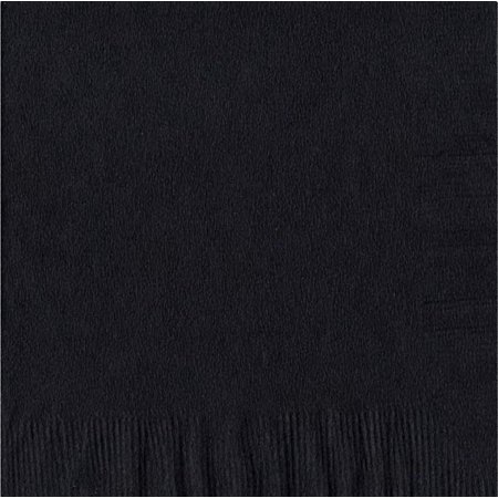 - 200 - (4 Pks of 50) 2 Ply Plain Solid Colors Luncheon Dinner Napkins Paper - Black