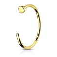 thumbnail image 2 of Titanium Nose Ring Hoop 20 Gauge PVD Plated C-Shape With Flat End, 2 of 5