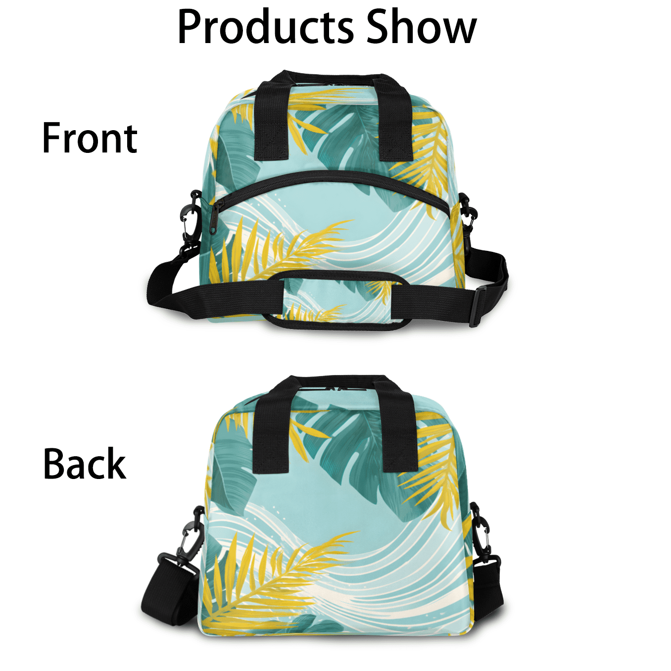 Herdesigns Plam Tree Leaf Insulated Lunch Bag for Women Men Adults Large Reusable Lunch Box Beach Leakproof Cooler Tote Bags with Adjustable Shoulder Strap
