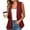 Wine, variant on Women's Soft Lightweight Sleeveless Blazer Vest, Single Button Lapel Collar with Pockets Breathable Casual Jacket for Summer White