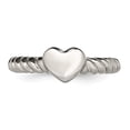 thumbnail image 4 of Chisel Stainless Steel Polished Twisted Heart Ring, 4 of 7