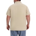 thumbnail image 2 of INSPIRE CHIC Men's Big & Tall Back to School Summer Button Down Short Sleeve Solid Color Vacation Beach Shirts XL Khaki, 2 of 4