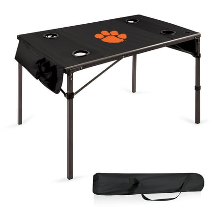Clemson Tigers Portable Folding Travel Table - Black - No