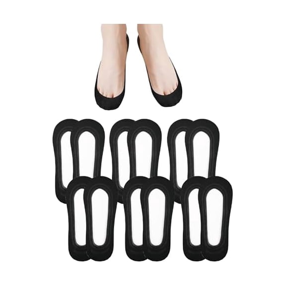 Eryueer No Show Socks Women's 4-8 Pairs Low Cut Non Slip Liner Invisible Socks for Flat Boat, Size 5-12