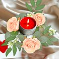 thumbnail image 2 of JeashCHAT Artificial Rose Candle Ring, Silk Rose Fake Flower Candle Ring Small Wreaths for Pillars, Valentines Day Decorations Wedding Centerpiece Home Party Table Decor, 2 of 6