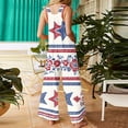 thumbnail image 5 of JULMCOMO American Flag Jumpsuits for Women 1776 250th Year Plus Size Wide Leg Stars Stripes Overalls Red White Blue Sleeveless Patriotic Rompers with Pockets Multicolor 4XL, 5 of 7
