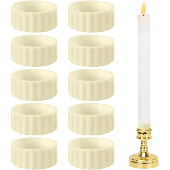 10 Pcs Rubber Candle Grippers, Non-Slip Candle Holder Adapter Candle Drip Protectors, Vertical-Fixing Silicone Candles Rings, Decorative Stabilizer for Tapers and Candles