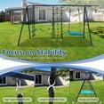 thumbnail image 4 of Swing Set for Outside, Heavy Duty A-Frame Metal Swing Set with Swing Chair, Climbing Ladder and Basketball Hoop, Outdoor Swing Frame, 4-5 Kids Swing Set Outdoor Games for Backyard, 4 of 8