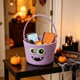 thumbnail image 3 of PLPPYFS Halloween Basket, Woven Cotton Rope Pumpkin Candy Basket, Cute Trick or Treat Bucket with Handle, Small Spooky Bins for Adults, Halloween Decoration Gift Bin Empty, 3 of 6