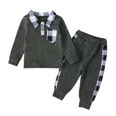 

JDEFEG Winter Pants for Toddler Boy Toddler Boys Winter Long Sleeve White Plaid Prints Tops Pants 2Pcs Outfits Clothes Set for Babys Clothes Boy Sweatshirt Set Cotton Blend A 90