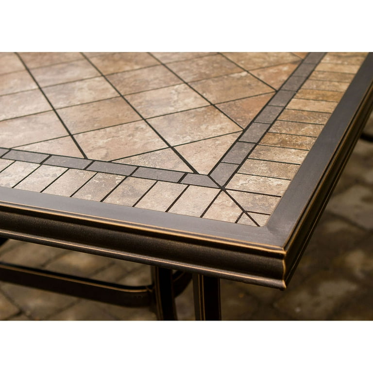Ceramic tile patio table set sales
