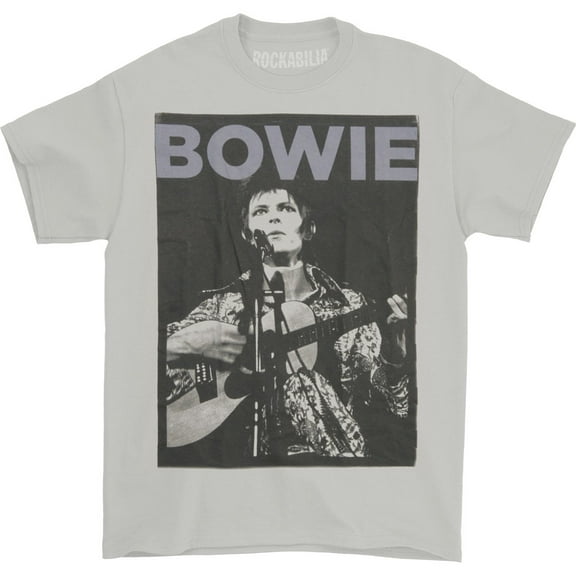 David Bowie Men's Bowie Rock 2 T-shirt Medium Grey
