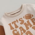 thumbnail image 2 of Okbabeha Newborn Baby Boy Girl Football Outfit Letter Print Long Sleeve Sweatshirt Romper Infant Cute Fall Winter Clothes, 2 of 7