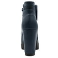 thumbnail image 2 of BLISSFUL STEP Women's Chelsea Boots Platform Block Cleated Sole Heel Navy Blue 8.5, 2 of 8