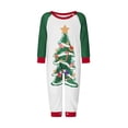 thumbnail image 2 of Inevnen Christmas Family Pajamas Matching Set, Tree Print Long Sleeve Tops with Pants Sleepwear, 2 of 6