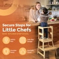 thumbnail image 2 of SDADI Kids Kitchen Step Stool Holds 150 Pounds with Safety Rail, Natural, 2 of 11