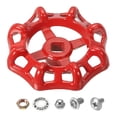 thumbnail image 1 of Unique Bargains Poignée de Robinet Extérieur Trou de Tige Carrée 9x9mm, Remplacement de Poignée de Robinet en Acier Moulé avec Vis et Entretoise, Rouge, 1 of 5