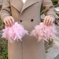 thumbnail image 2 of Flecos de plumas de pavo de color rosa de cuero de 1 metro con adornos de plumas de marabú reales para decoración de lámparas de plumas para fiestas de bodas, 2 of 5