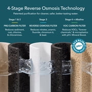 AquaTru Carafe Countertop Water Purifier System, Smart Alkaline 4-Stage Reverse Osmosis, 14x7.5x13 in., 1-Pack