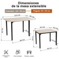 thumbnail image 4 of Mesa de comedor Plegable FurnitureR para 4-6 personas Beige, 4 of 8