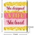thumbnail image 2 of Pink And Gold Inspirational Quote She Designed A Life She Loved Canvas Wall Art for Women Girls Bedroom Girls Room Wall Decor, 2 of 6