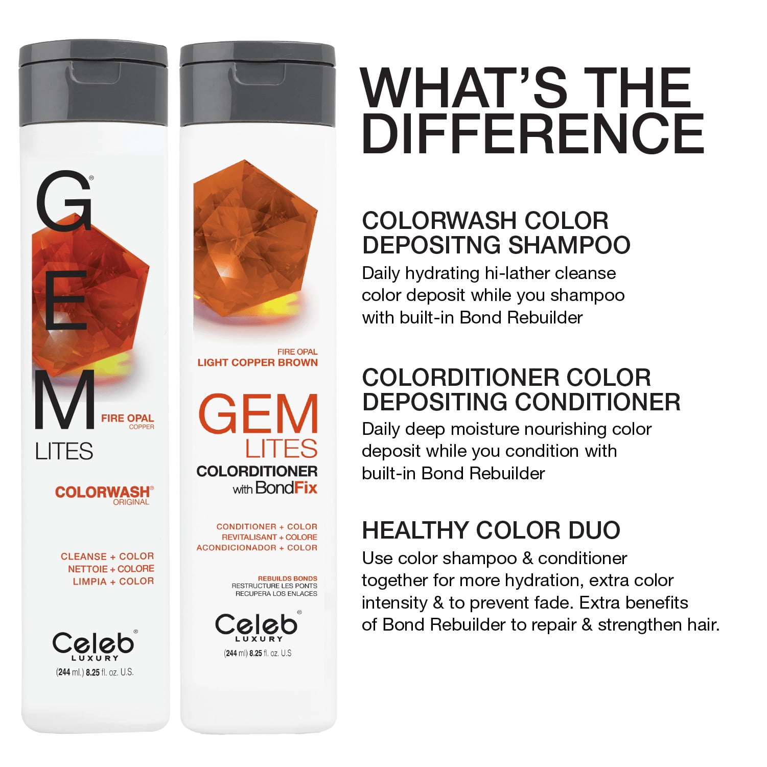 Celeb Luxury Gem Lites Fire Opal Colorwash 8.3oz Celeb Luxury Gem Lites Fire Opal Colorwash 8.3oz