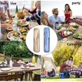 thumbnail image 2 of 4 Portable Plastic Travel Cutlery Set With Case For Camping Picnic, Reusable Spoon Fork Sets For Outdoor Tableware, Eco Friendly, Beige Green Pink Blu, 2 of 5