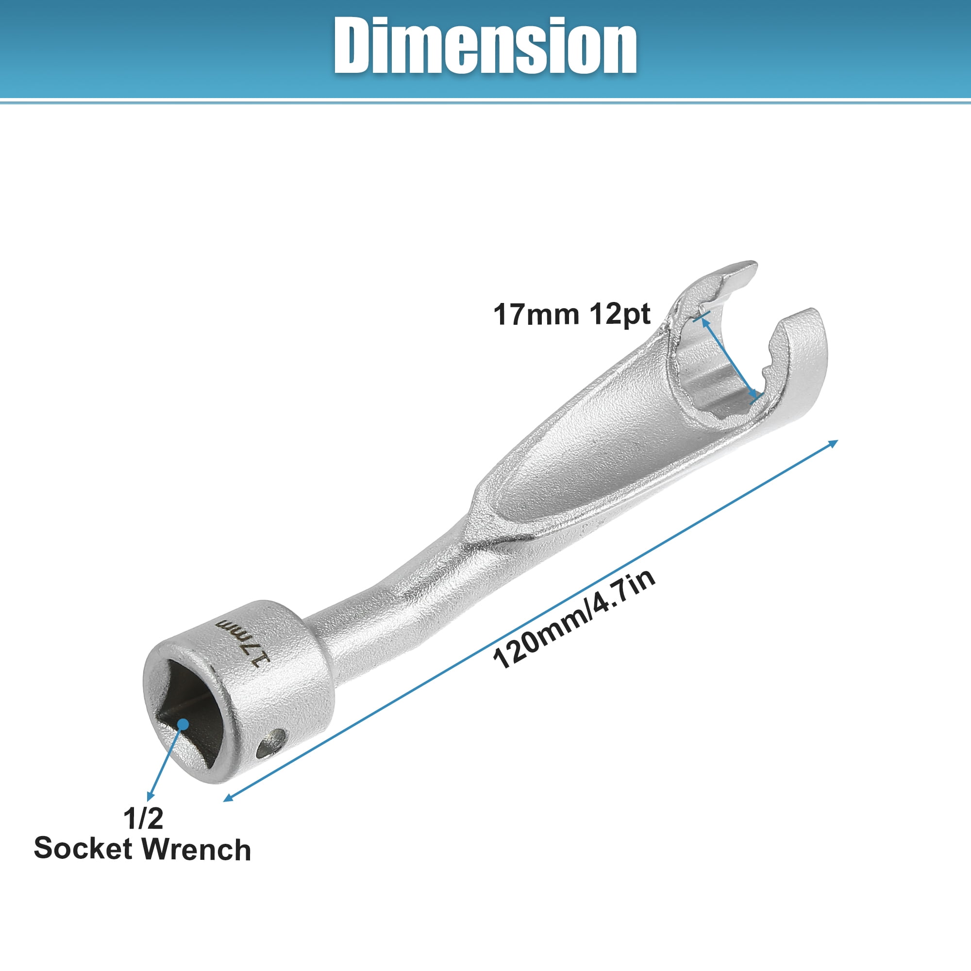 Unique Bargains 17mm 12 Point Common Rail Injection Fuel Line Socket Nut Wrench
