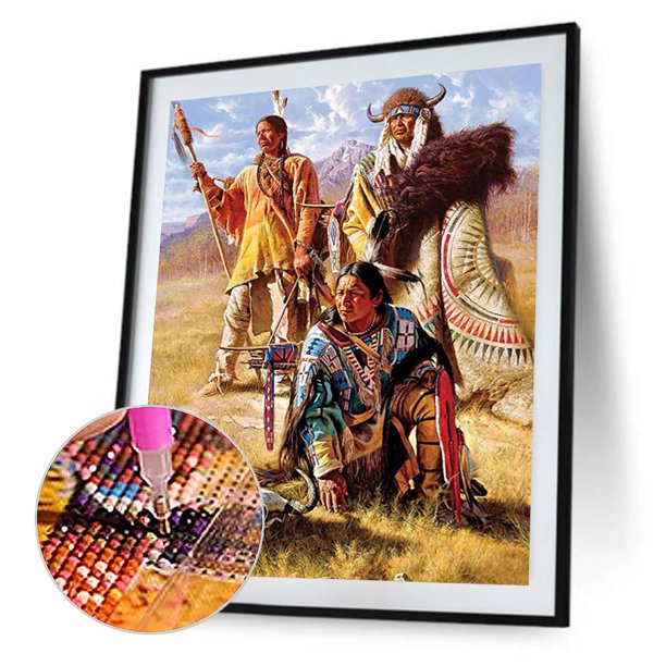 Cuadros Decorativos Kit de pintura de diamante 5D, bricolaje, indios, taladro redondo completo, decoración del hogar Ehuebsd Nuevos Originales