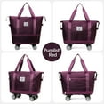 thumbnail image 3 of Rolling Duffle Bag with Detachable Wheels, Expandable Foldable Travel Tote Bag with Trolley Sleeve, Large Capacity Luggage Bag Carry on Weekend Bag, 3 of 4