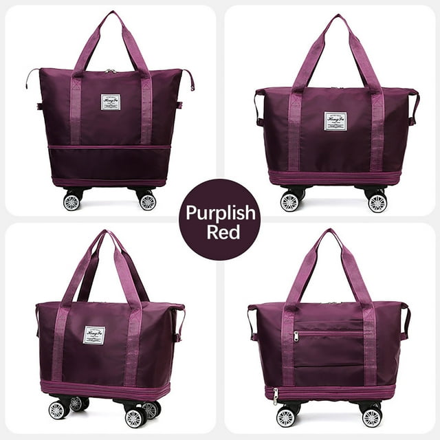 Économies d'Été Qaailabf Sac de Voyage à Roue Universelle, Grand Sac de Voyage Pliable Imperméable Sac à Main Sac à Main Sac de Sport de Voyage Sac de Voyage Multifonction pour Dames