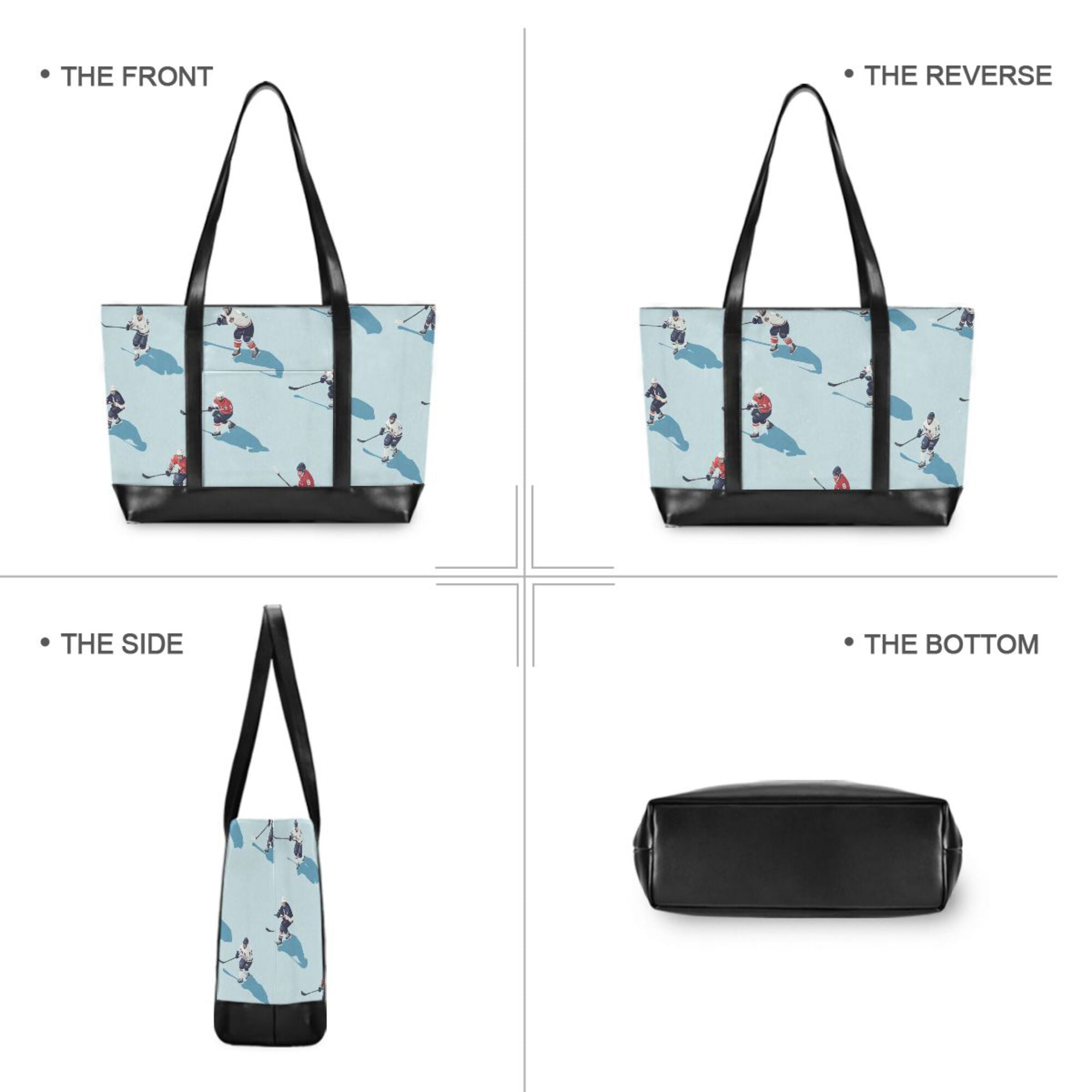 FORMRS Laptop Tote Bag for Women with 15.6" Computer Compartments Handbag, Blue Ice Hockey