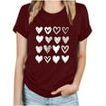 thumbnail image 4 of YUNAFFT St. Patrick's day Womens Fashion heart-shaped/Portrait doll Print Tops Short Sleeve Out Blouse Funny Round Neck T-Shirt Tops, 4 of 4