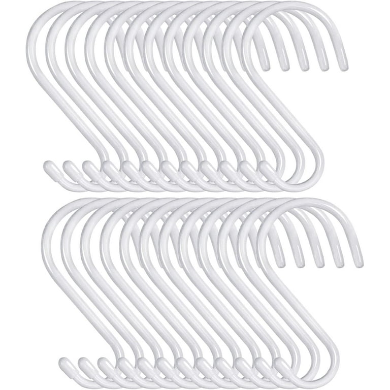 24 Pack 4 Inch Vinyl Coated S Hooks Heavy Duty Large S Hooks for Hanging  Plants,White Rubber Coated S Hooks Non Slip Metal S Hanger for Hanging  Closet,Garden, Jeans Plants Jewelry Pot