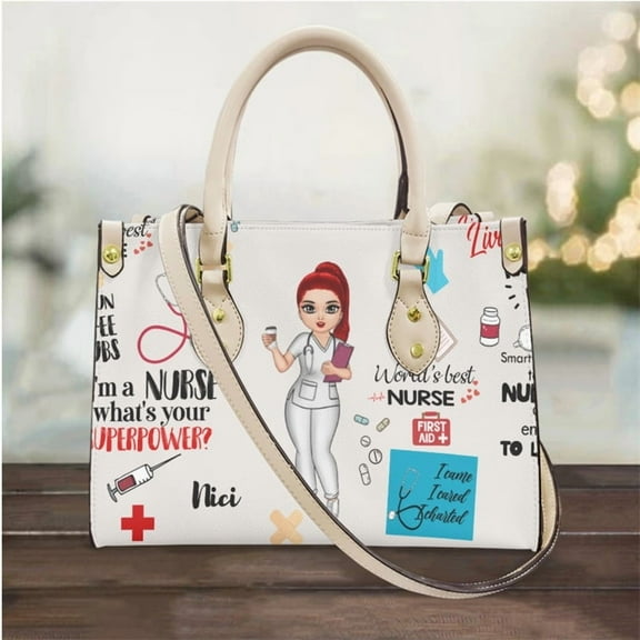 Women Nursing Leather Bags Cartoon Nurse Hand Bag for Ladies Crossbody Bags Female Casual Tote Shoulder Bag 2024