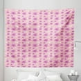 thumbnail image 1 of Plumeria Tapestry, Summer Hawaiian Pastel Dream of Flowers Exotic Design Nature Print, Fabric Wall Hanging Decor for Bedroom Living Room Dorm, 5 Sizes, Pink Peach and Fuchsia, by Ambesonne, 1 of 1