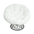 thumbnail image 5 of Naomi Home Barcelona Oversized Swivel Lounge Chair with Tufted Cushion, 360° Swivel, PE Rattan & Steel Frame, Indoor/Outdoor, White, 5 of 18