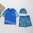 thumbnail image 2 of Godom Boys Swim Set 2 Piece Short Sleeve T-Shirt and Board Shorts Swimsuits Sets Toddler to Big Kid Sizes, 2 of 6