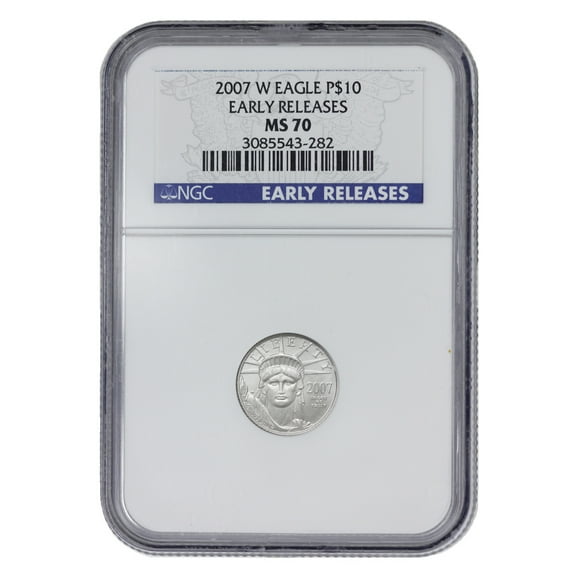 2007-W 1/10oz American Platinum Eagle Burnished Coin NGC MS70 Early Releases $10 U.S. Mint